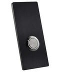 Sick Modern Stainless Doorbell Black R7 Series With Anodized Aluminum Button Minimalist 4mm Thick Push Button Front View