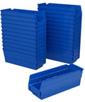 Heavy Duty Plastic Shelf Bins For Garage, Closet And Drawer Organization, 12 By 4 By 4 Inches, Blue, 24 Pack, Tough As Nails Storage Caddies