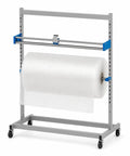 Rock Solid Industrial Packaging Roll Stand With No Hassle Slide Cutter And Easy Roll Casters Make Bubble Wrapping A Breeze For Any Shipping Packing Station Or Warehouse Work Zone with bubble wrap roll.