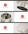 Tight connection and deep hole thread features of Brushed Nickel Cabinet Knobs 20 Pack Round Zinc Drawer Knobs For Kitchen Hardware