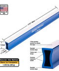 Blue L-Beam from Pro Guitar Fret Leveling Kit With Beam, Crowning File And Polish Set - 11-Piece Fret Buzz Fix Tools.