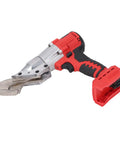 Hyuduo 18V Cordless Electric Metal Shears With Brushless Motor For Cutting Sheet Steel Aluminum And Plastic Variable Speed Control Up To 2200Rpm with red handle