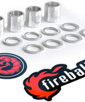 Fireball dragon spacers and washers from Reds Bearings 608 Set For Skateboards, Longboards, Scooters And Spinners with stickers