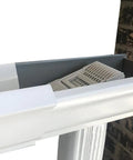 Close-up of Wedge Downspout Guard 2 Pack That Prevents Clogged Downspouts From Leaves And Debris Reduces Gutter Cleanouts installed