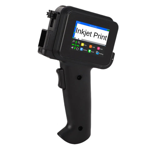 Handheld Inkjet Printer On The Go For Bulk Labeling And Date Coding Portable Date Coder With 600 DPI Quick Dry Ink TIJ Two Point Five Printhead Prints Text Barcodes And QR Codes On Wood Glass Metal Plastic Great For Warehouse Shop Floors black handheld printer with touchscreen