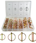 Heavy Duty Lynch Pin Set 50Pcs M4.5 M6 M8 M11 Locking Pins And Hitch Clips Fasteners in plastic organizer case