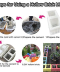 Steps for using a DIY Concrete Brick Molds For Hollow Bricks Reusable Plastic Forms For Backyard Gardens Patio And Home Decor Projects Durable Concrete Molds With Easy Demold Versatile Multi Purpose Masonry Tools For DIYers.
