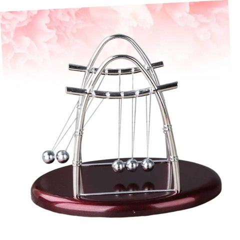 Large Pendulum Balance Balls Newtons Cradle For Desk Decor And Hands On Physics Fun Five Ball Educational Dynamics Tool with metal framework