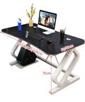 Spacious Gaming Desk With Extra Wide Work Surface And Smooth Curved Edge Multifunctional Home Office Computer Table with monitor and accessories.