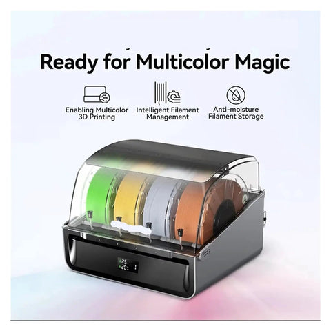 Cfs 4X Multi Color Printing Add On Kit With Built In Filament Storage compatible with Hi K2 Plus 3D Printer, featuring four spools.