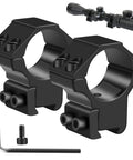 1 Inch Dovetail Scope Ring Set With Two High Profile And Two Medium Profile Rings For 11mm Rails, Rugged Rifle Scope Mounts