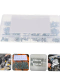 Hydraulic Grease Nipples And Fittings Kit - 260-Piece Metric And Imperial Assortment for Lubricating Bearings, storage box included