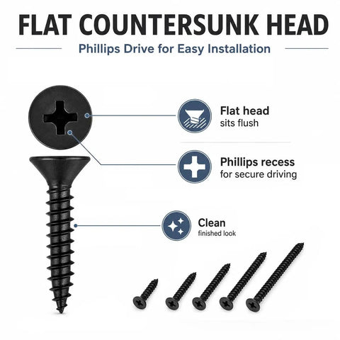 198 Piece Black Phosphated Screw Kit With Multi Size Assortment For DIYers Woodworking Furniture Cabinet Shelf Projects