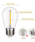 Shatterproof LED String Lights For Indoor Outdoor Use Waterproof And Weatherproof Cozy Warm White 2200K 70LM Output E26 Base 15 Pack