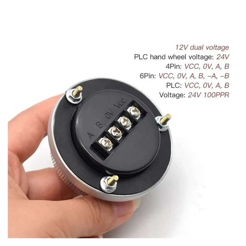 Manual Pulse Generator Hand Wheel For CNC Machines Rotary Encoder Dial 4 Pin 6 Pin Works On 5V 12V 24V 100 Pulse 80mm shown