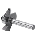 T Shaped Router Bit With One Quarter Inch Shank, Three Teeth Ball Bearing Slotting Cutter For Wood And Plywood Side View