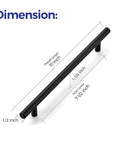Matte Black 10 Inch Cabinet Handles Set For Kitchen Cabinets Stainless Steel Drawer Pulls dimension diagram showing size.