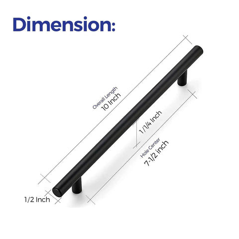 Matte Black 10 Inch Cabinet Handles For Kitchen Cabinets And Drawers Stainless Steel Hardware Drawer Pulls 10 Inch Length Easy Install With Seven And A Half Inch Hole Center 1 Pack