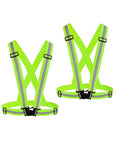 Two High Visibility Reflective Safety Vest 2 Pack For Night Runs And After Dark Adventures Like Cycling, Hiking, Dog Walking And Work Adjustable Fit