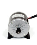Front view of Brushed DC Motor For Scooters And Electric Bikes With Mounting Bracket 36V Plug And Play Setup High Torque Replacement Drive
