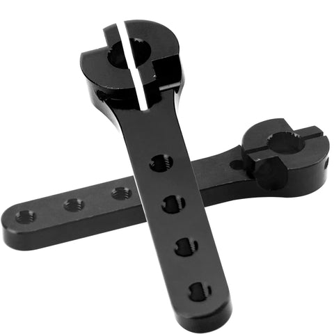 2 Pack 25T Servo Horns, 56mm Metal Extension Arm With 25 Teeth For RC Planes, Helis, And Cars, Black CNC Machined Aluminum