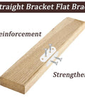 DIY Furniture Fix Kit White Metal Flat Brackets For Tables And Chairs 20 Plates with screws on wooden plank for reinforcement