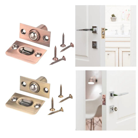 Premium Ball Door Catches Spring Loaded Latches For Closet And Cabinet Keep Doors Shut Super Secure Invisible Brass Finish with screws