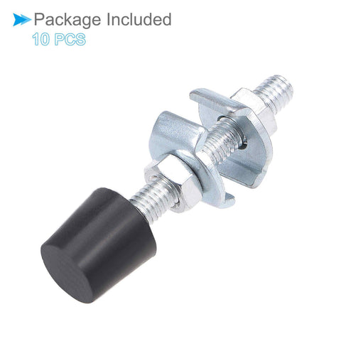 Beefy M6x54mm Toggle Clamp Screw, 54mm Total Length, 41mm Thread, Rubber Head 16x13x13mm, Carbon Steel Adjustable Clamp, 10 Pieces
