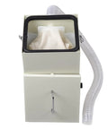 Badass 1000W Dental Vacuum Dust Extractor Packing Killer Suction Clears Shop Dust In Record Time Lab Dust Collector Machine With Smooth Speed Toggle Rig For Clinics top view with hose attachment and collection bag.