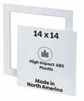 Slick 14X14 Flush Mount Abs Access Panel With Uv Stabilized Drywall Cover and Rock Solid Snap Friction Latch for No Sweat Plumbing Wiring Cable Access Or Weekend Fixes, showing 14x14 ABS frame.