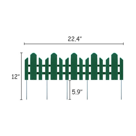 12 Pack Garden Edging Border Kit From Recycled Plastic Flexible Landscape Fence Spikes No Dig Easy Install Dark Green Outdoor Border