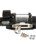 Heavy Duty Metal Electric Winch For Traxxas TRX4 SCX10 Defender RC Crawler Upgraded Parts with metal housing and steel cable.