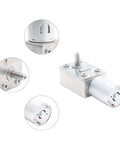 12V 30RPM High Torque DC Worm Gear Motor for DIY Robots and Tiny Projects, featuring small 6mm shaft and 14mm length.