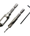 Heavy Duty Countersink And Counterbore Cone Bit Set Boasting Solid Steel Construction With Protective Plate Coating, 0.25in Hex Shank
