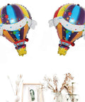 Two Pack Hot Air Balloons Foil Balloons For World Travel Themed Party Baby Shower Birthday Bash Wedding Decor Double Sided Mylar Balloons Self Sealing Float With Helium Or Air