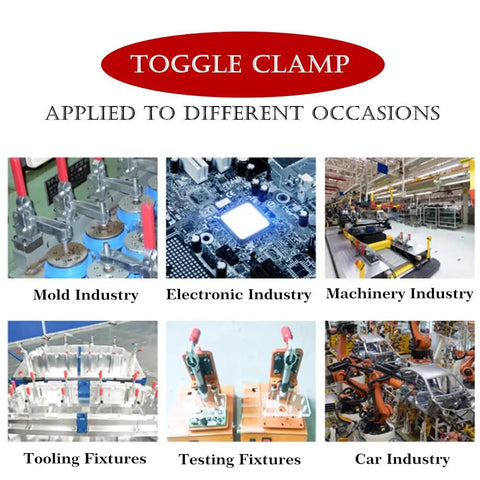 Heavy Duty Push Pull Toggle Clamp 500Lb Capacity, 90 Degree Operation, 32mm Plunger Stroke, Quick Release, Adjustable Clamp For Woodworking Jigs And Fixtures, Welding, Crosscut Sled And CNC Machining used in mold, electronics, machinery fixtures