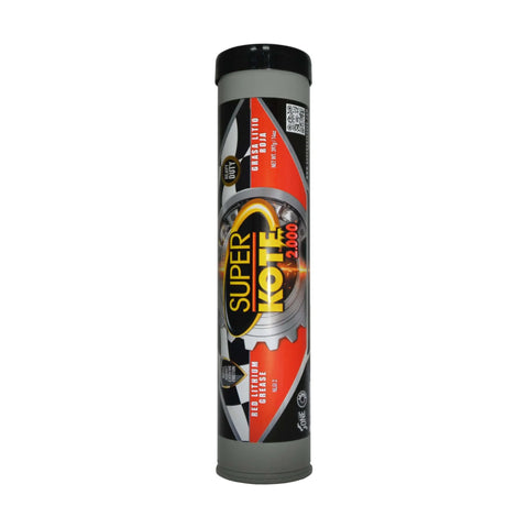 Front view of Go To Lithium Grease Superkote 2000 NLGI 2 EP Grease For High Temperature Heavy Duty Use Tube 14 Oz Red Grease Lubricant