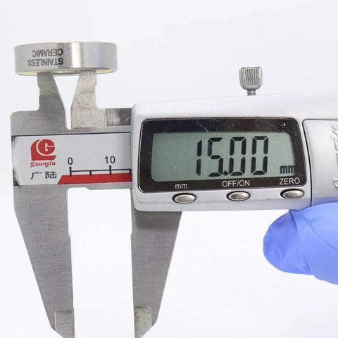 Caliper measuring Ceramic Hybrid Radial Bearing 15X26X7Mm 152672RS Stainless Steel for Bicycle Hub XCR Front and Rear Wheels