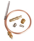 Thermocouple replacement kit with copper tubing, brass fittings, and metal adapters for Robertshaw pilot burner