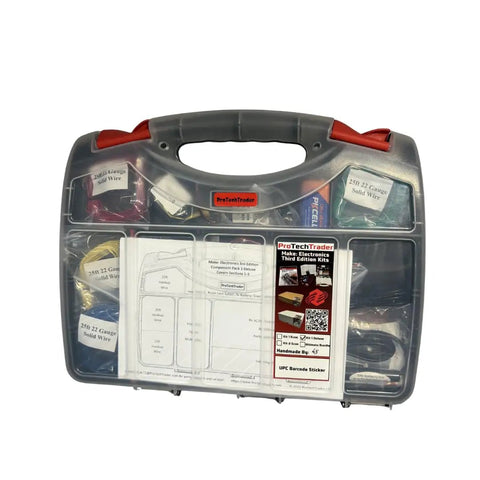 Deluxe Electronics Third Edition Component Kit case for Beginners to Pros with assorted DIY circuit materials inside