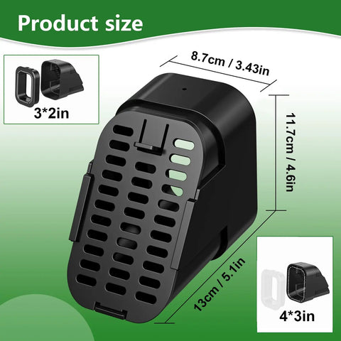 Two Pack 3x2 And 4x3 Type B Downspout Extensions With No Fuss Removable Gutter Cover Leaf Guard Diverter Splash Guard Outlet Filter Fits Standard 3x2 And 4x3 Downspouts Black