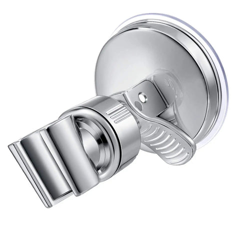 Adjustable Shower Head Holder with No Drill Wall Mount, Removable Suction Cup Bracket in Chrome Finish