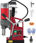 Garvee Mag Drill Press Kit With 1.57 Inch Capacity, Powerful 1450W Motor And 820 Rpm Speed For Industrial Metalworking, showing controls and accessories.