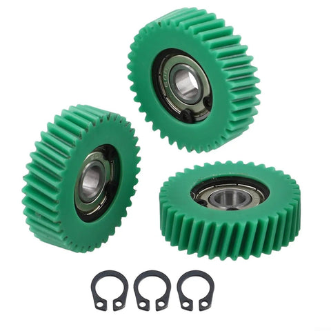 Three Pack 36T Helical Planetary Gears For Electric Bike Motors, 38.5 By 11 Millimeter Size With 608 Bearings, nylon components visible