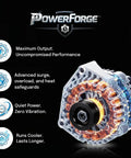 105 Amp 12V Alternator For Chevy GMC Trucks, beefed up heavy duty replacement, featuring rugged housing and TorqueCore rotor.