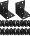Heavy Duty 2 Inch L Brackets Corner Braces Set Of 20 For Wood Furniture And Cabinet Making Black Metal 90 Degree Right Angle Supports