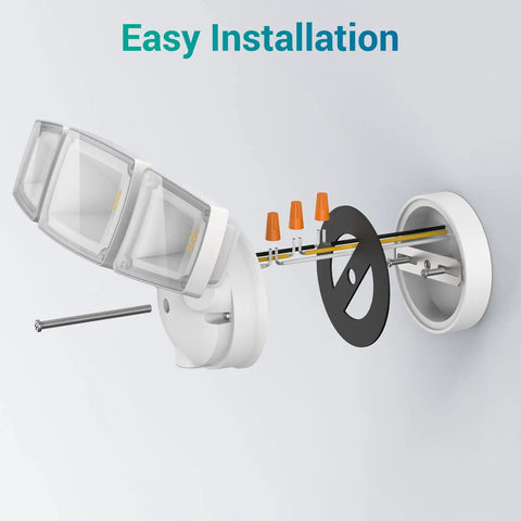 Super Bright Outdoor LED Flood Light 55W 5500LM 5000K Switch Controlled IP65 Waterproof Exterior Security Light installation view