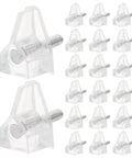 Clear Plastic Shelf Support Pins Set, 60pcs 3mm Pegs With Studs For Cabinets And Bookshelves arranged on white background