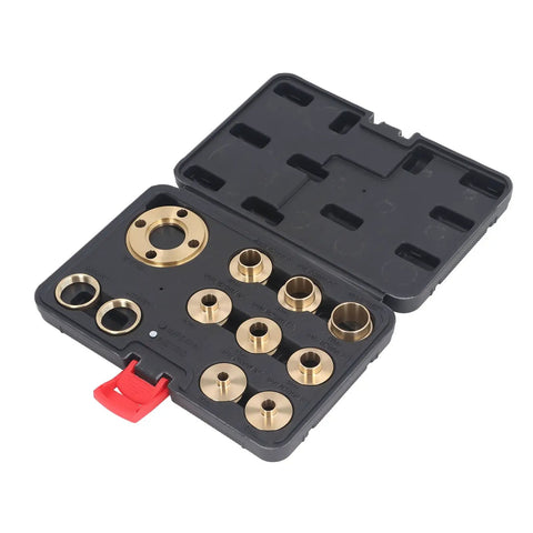 Top Tier Brass Router Template Guide Set With 11 Pcs Assortment for Woodworking Pros And Hobbyists Who Need Heavy Duty Bushing Fits For Perfectly Smooth Cuts Every Single Time, 11 brass bushings in case