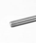 Stainless steel fully threaded rod with 3/8-16 right-hand threads, diagonal side view.